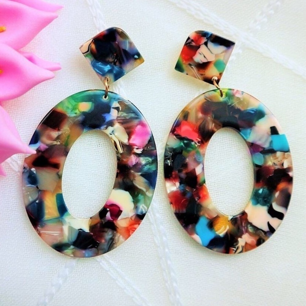 Multicolored Acetate Earrings